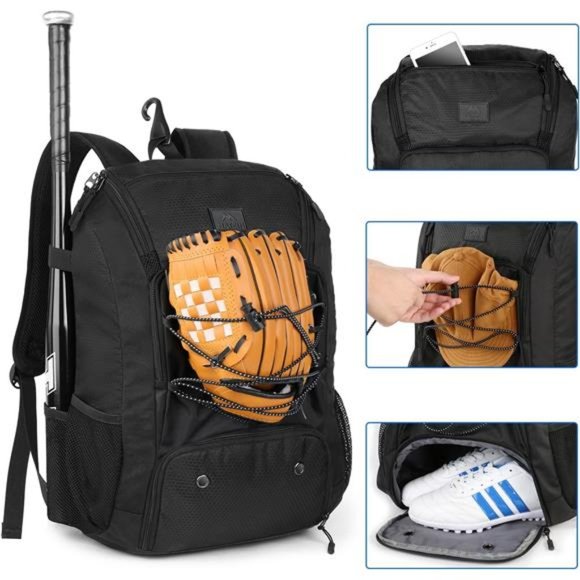 Baseball Backpack,Softball Bat Bag with Shoes Compartment for Youth,Boys & Adult - Picture 3 of 7